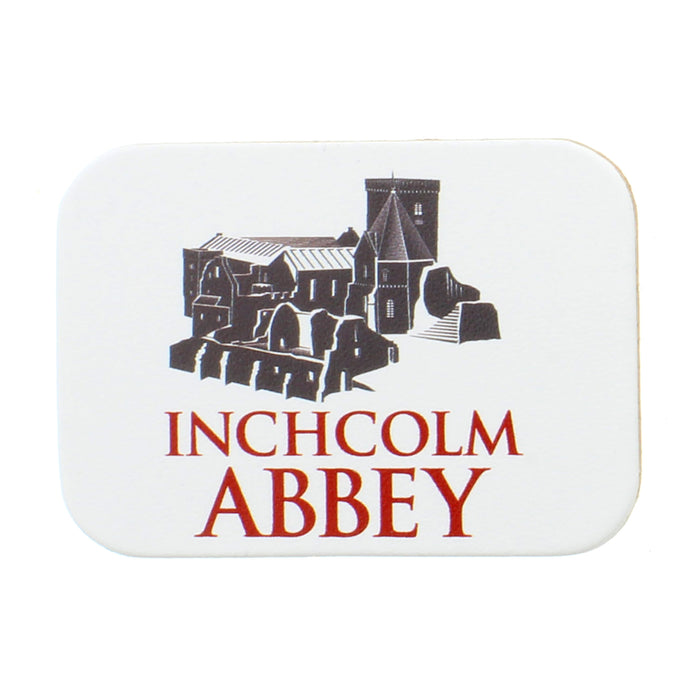 inchcolm abbey leather rectangular fridge magnet