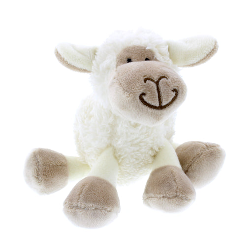 mini sheep soft toy on white background