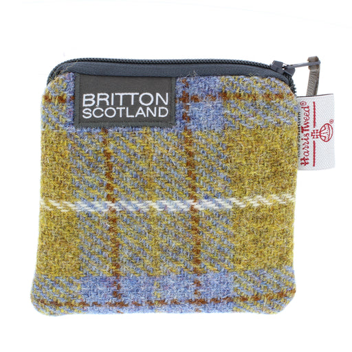 mustard and blue harris tweed scottish purse by amy britton