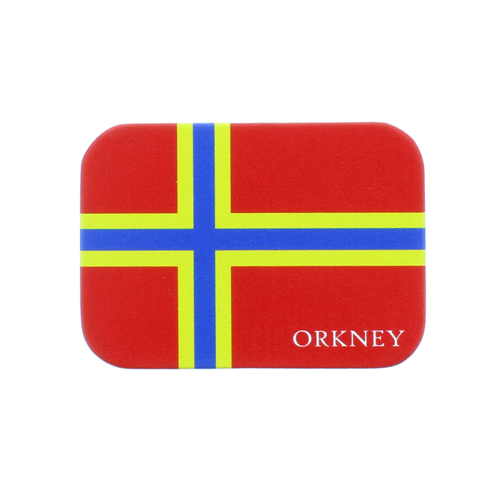 orkney flag refrigerator magnet made from recycled leather
