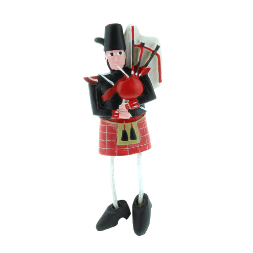 highland scottish piper refrigerator magnet with string legs and ceramic feet