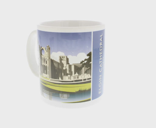 360 rotating view of elgin cathedral coffee mug