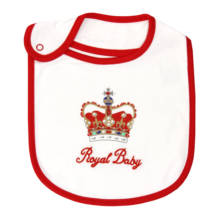 Royal Crown Baby Bib featuring a crown