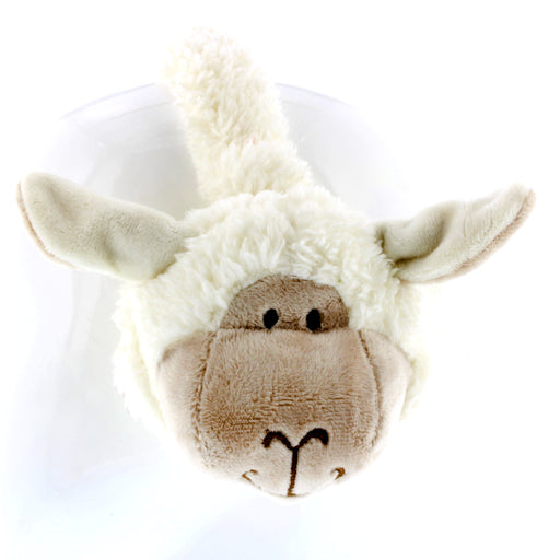 side view of fluffy sheep head earmuffs