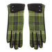 Stirling castle tartan gloves with fold over feature and black backing 