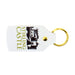 white leather stirling castle keyring with logo and words stirling castle