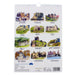 A spiral-bound wall calendar page showing twelve illustrated months with watercolor-style castle scenes, labeled January through December.  - Image