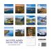 Scotland from the Air 2027 wall calendar showing a 12-month grid of aerial landscape photographs with titles beneath each image, plus a November calendar page sample and product branding at the bottom. - Image