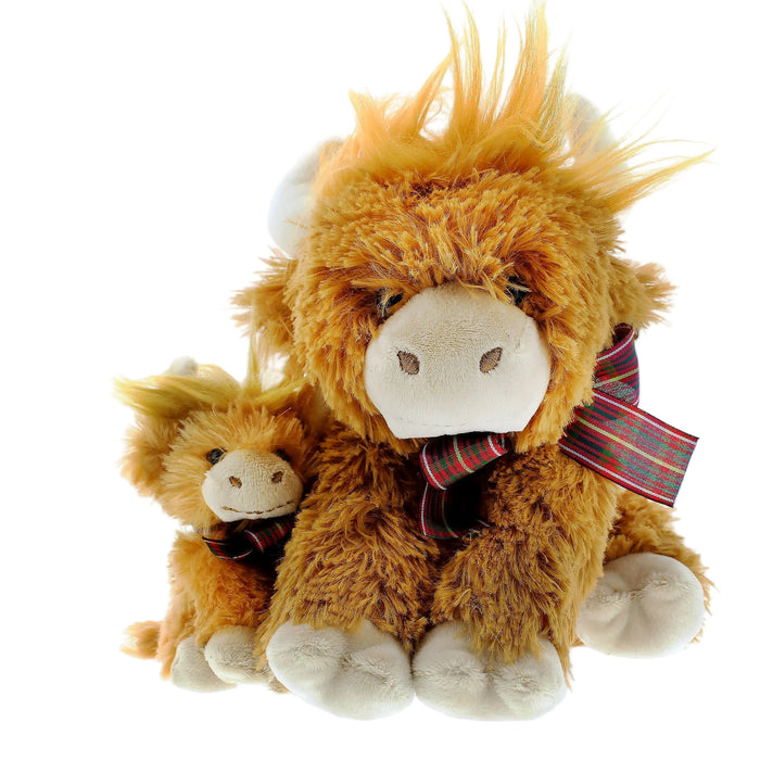 Highland Cow soft toy and keyring against a white background - Image