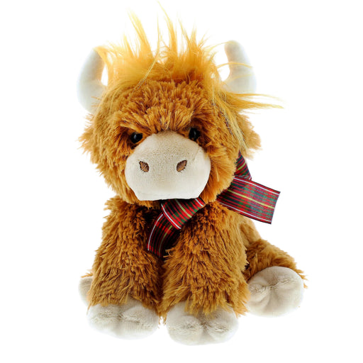 Plush Highland cow Soft Toy against a white background - Image