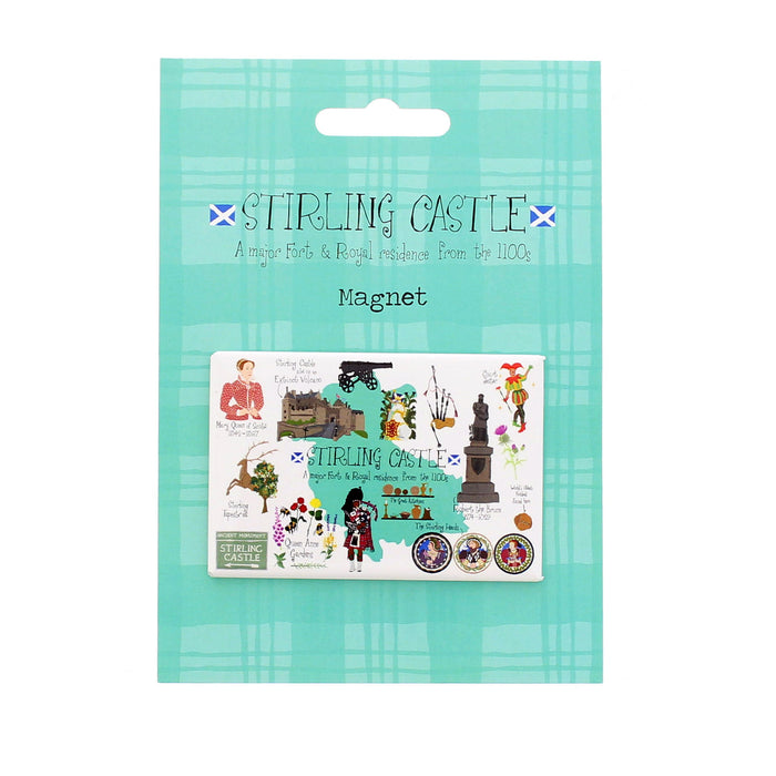 Packaged magnet with illustrations and text on a teal background - Image
