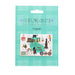 Packaged magnet with illustrations and text on a teal background - Image