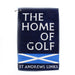Navy blue towel with white text and a saltire design, featuring 'The Home of Golf St Andrews Links'. - Image