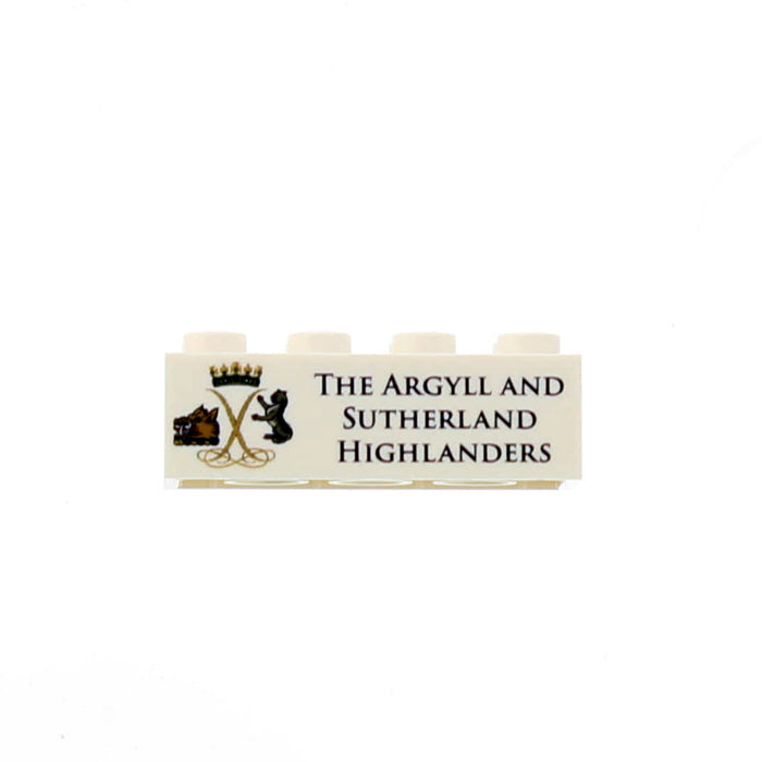 Brick with 'The Argyll and Sutherland Highlanders' text on a white background - Image