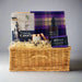 Gift basket with book, soap, and other items on a grey background - Image