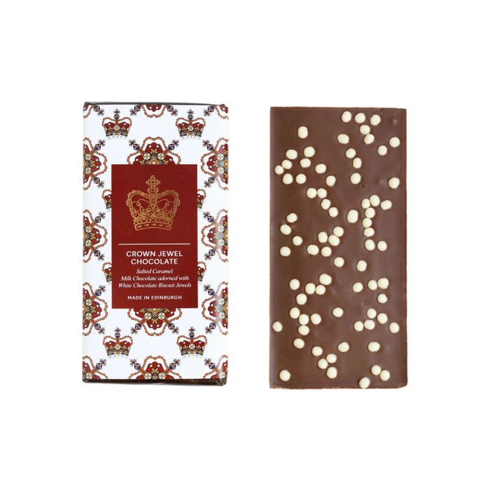 Crown Jewel Chocolate bar with decorative packaging on a white background - Image