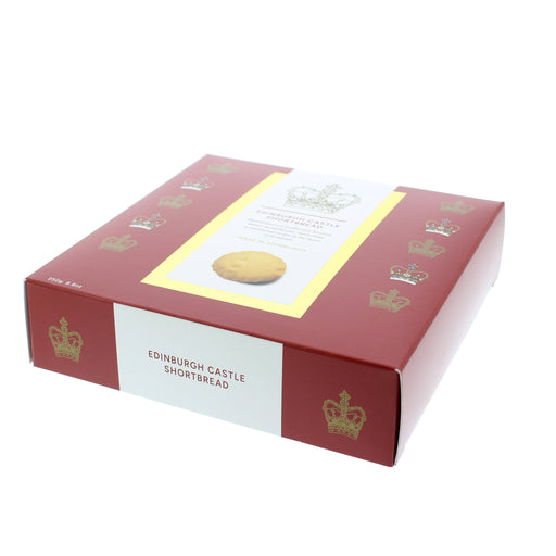 Edinburgh Castle Crown Shortbread box with a cookie image on a white background - Image