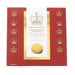Edinburgh Castle Crown Shortbread packaging with a red background and gold accents - Image