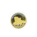 A circular gold-toned Doune Castle coin on a plain white background. - Image