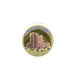 A circular commemorative coin  featuring a castle illustration with the text 'DOUNE CASTLE' at the top, shown inside a clear protective capsule on a white background. - Image