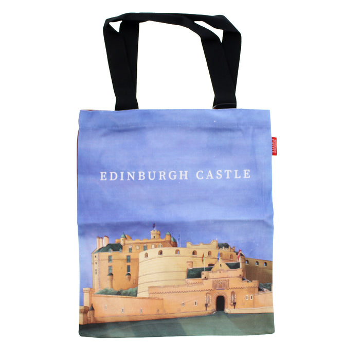 Tote bag with Edinburgh Castle design on a white background - Image