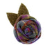 Wool tartan brooch in the shape of a flower. - Image