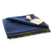 Folded tartan scarf showing the blue fleece side.   - Image