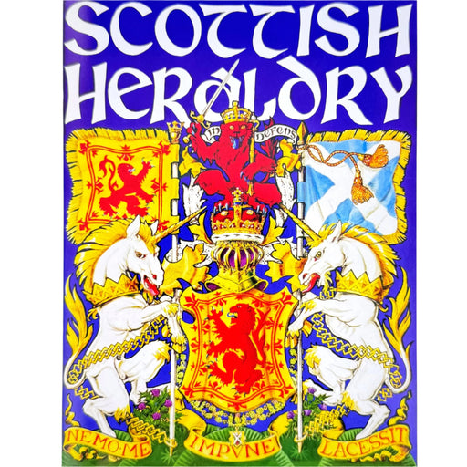 Book cover of 'Scottish Heraldry' with heraldic design and text. - Image