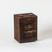 A dark brown wooden keepsake box with a visible wood grain pattern, featuring two metal clasps on top and gold-etched text that reads 'Selbrae House' on a clean white background. - Image