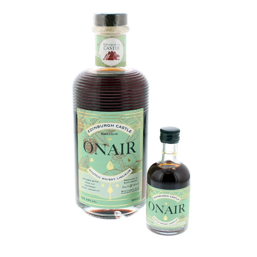 5cl & 50cl bottles of Onair liqueur against a white background - Image