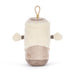 Back of a plush soft toy snow boot against a white backdrop - Image