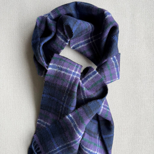 Purple Tartan Scarf on a white background - Image
