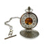 Silver pocket watch with chain on a white background - Image