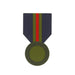 A military-style patch on a white background, featuring a navy, red and olive green naval stripe - Image