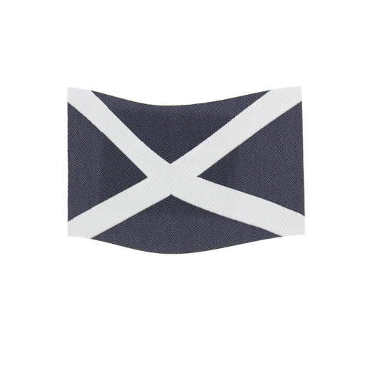 A rectangular fabric patch featuring the Scottish Saltire Flag design - Image