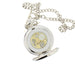 Silver pocket watch with mechanics and silver chain - Image