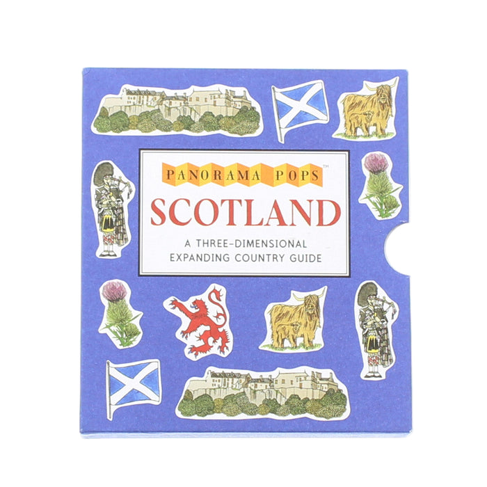 Panorama Pops Scotland book with colorful illustrations on a blue background - Image