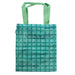 Reverse side of a cotton tote with green tartan print - Image