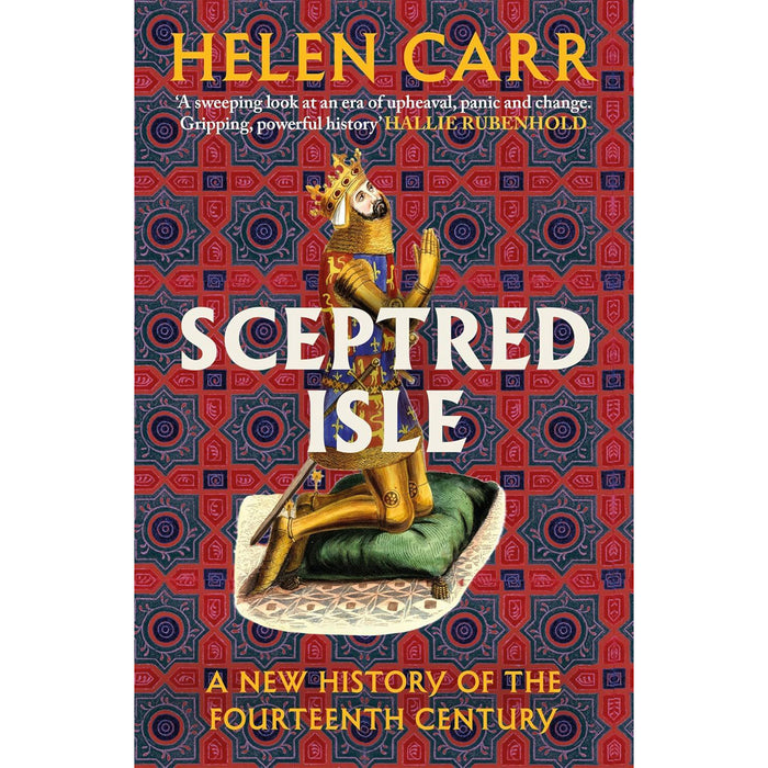 Book cover of Sceptred Isle features a kneeling king against royal backdrop. - Image