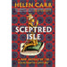 Book cover of Sceptred Isle features a kneeling king against royal backdrop. - Image