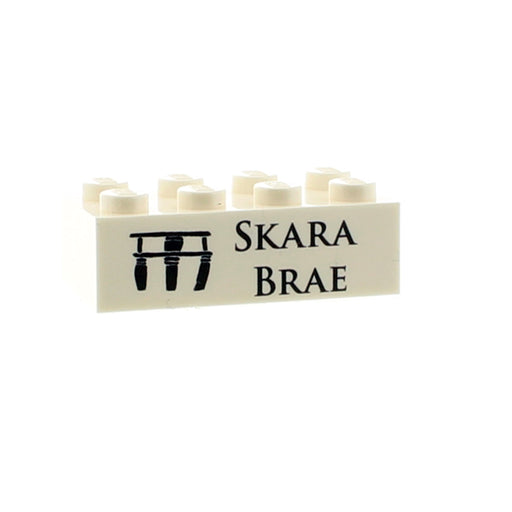 Decorative sign with 'Skara Brae' text and  print on a white background - Image