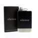 Black and silver rectangular shaped hip flask with 'Slainte' printed along with black box. - Image