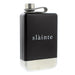 Black and silver rectangular shaped hip flask with 'Slainte' printed.  - Image