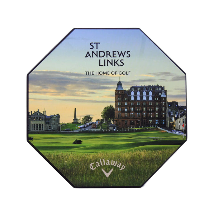Hexagonal shaped box with an image of St Andrews Links Golf course  - Image