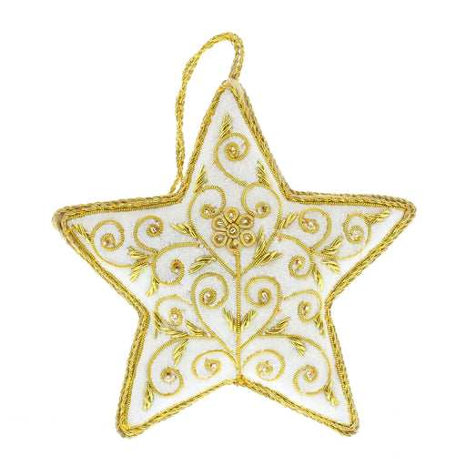 White Star decoration with gold embroidery and trim - Image