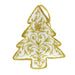 White tree shaped decoration with gold embroidery and trim - Image