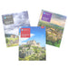 Three guidebooks featuring images of Urquhart Castle, Stirling Castle, and Edinburgh Castle on a white background. - Image