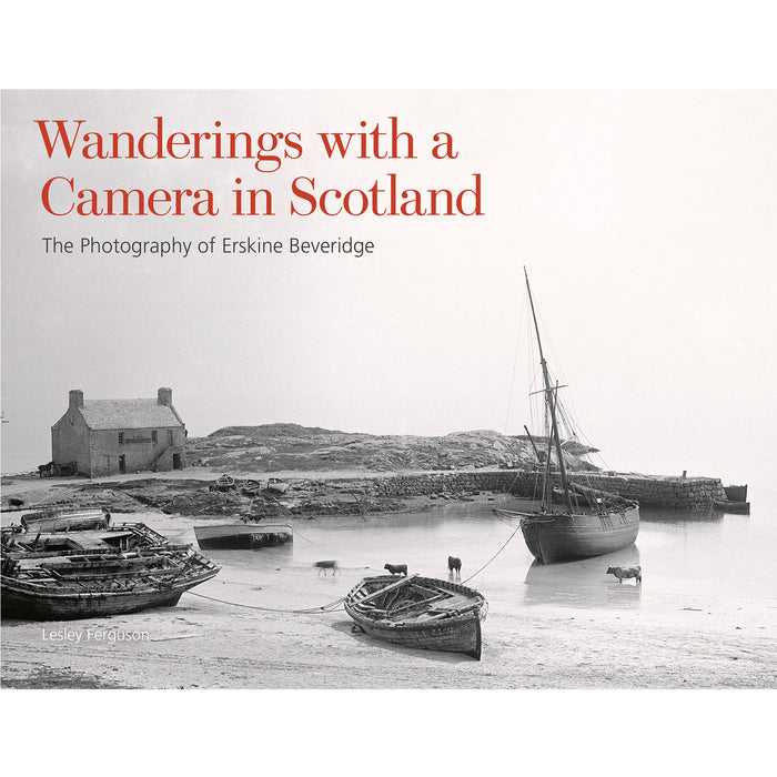 Front cover of Wanderings with a camera features a greyscale image of a Scottish rural landscape - Image