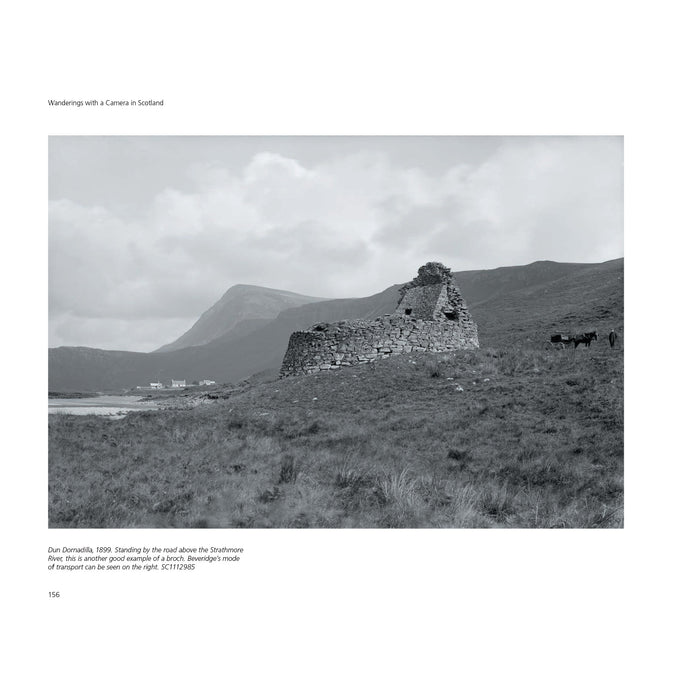 Grayscale photograph of an old Scottish landscape with partially ruined outhouse - Image