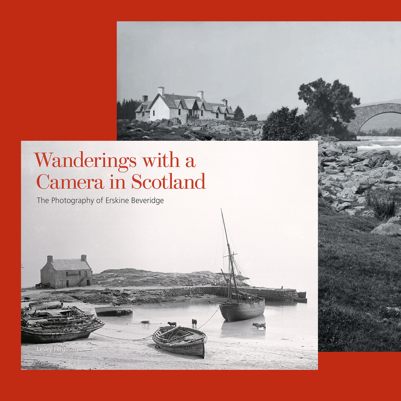 Front cover with an image of a secluded Scottish harbour against an orange background - Image